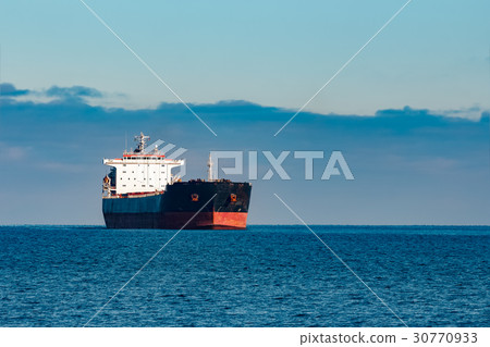 Black cargo ship 30770933