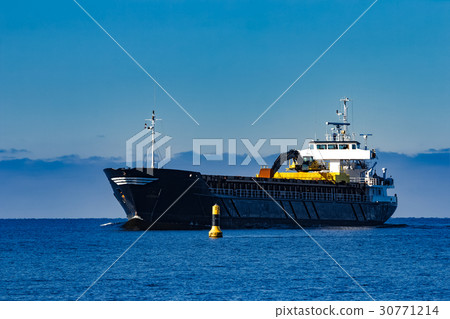 Black cargo ship 30771214