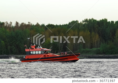 Orange pilot ship 30771397