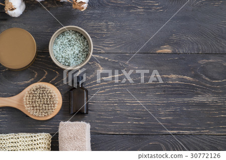 Organic spa cosmetic on stone background Organic spa cosmetic on stone background 30772126