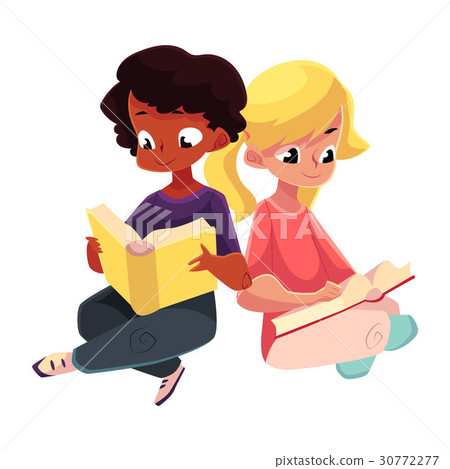 Kids, black, African boy and caucasian girl Kids, black, African boy and caucasian girl 30772277