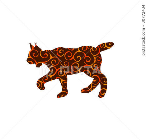 Lynx wildlife color silhouette animal Lynx wildlife color silhouette animal 30772434
