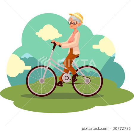 old lady bicycle