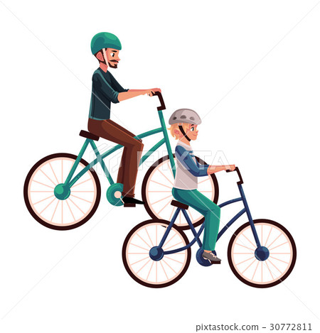 Young man riding bicycle, cycling together with Young man riding bicycle, cycling together with 30772811