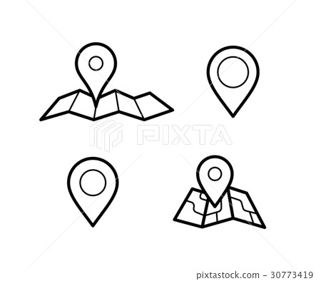 Maps and pins icons Maps and pins icons 30773419