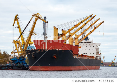 Black cargo ship 30773440