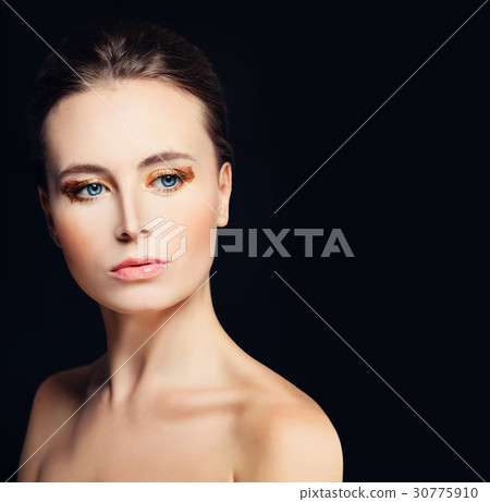 Perfect Model Woman on Dark Background Perfect Model Woman on Dark Background 30775910