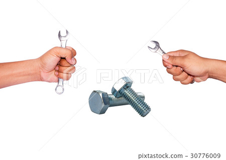 hand hold wrench on isolated hand hold wrench on isolated 30776009