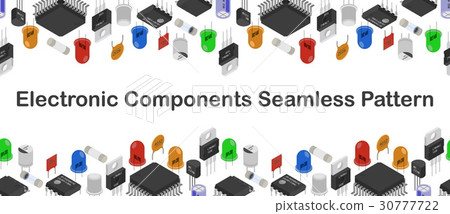Isometric Electronic components pattern 30777722