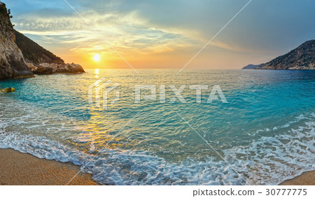 Sunset Myrtos Beach, Greece, Kefalonia, Ionian Sea 30777775