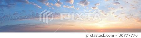 Sunset sky panorama with clouds 30777776