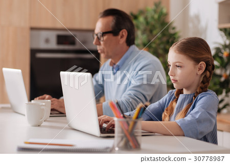 Internet addicted grandfather and granddaughter 30778987
