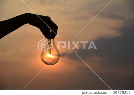 hand holding light bulbs idea concept 30779263