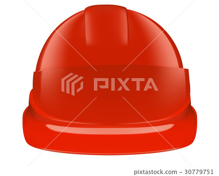 Red safety helmet on white background Red safety helmet on white background 30779751