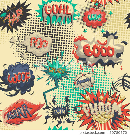 Vector seamless pattern of comic icon 30780570