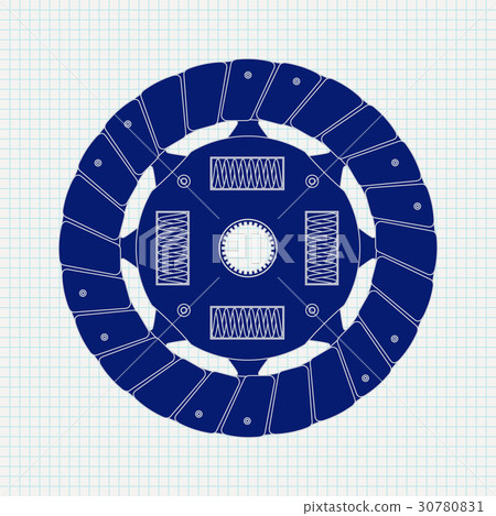 Clutch Disc .  illustration on Notebook shee 30780831