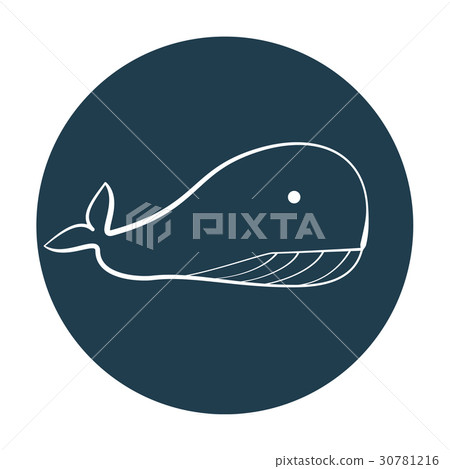 White outline whale icon White outline whale icon 30781216