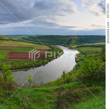 Dnister river bend canyon. 30781303