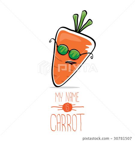 vector funny cartoon orange carrot isolated 30781507