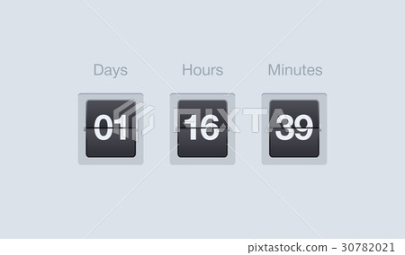 Vector flip countdown timer. Clock counter for 30782021