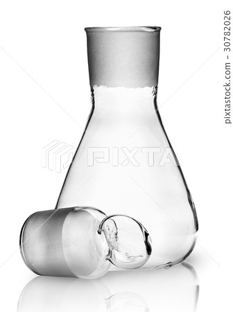 Laboratory flask with ground glass stopper near 30782026
