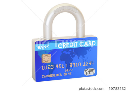 Credit card padlock, secure payment concept Credit card padlock, secure payment concept 30782282