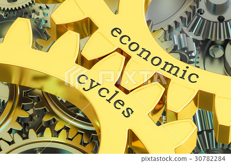 Economics Cycles concept on the gearwheels Economics Cycles concept on the gearwheels 30782284