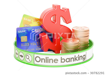 Online Banking concept, 3D rendering Online Banking concept, 3D rendering 30782291