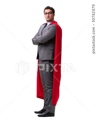 Super hero businessman isolated on white  30782879