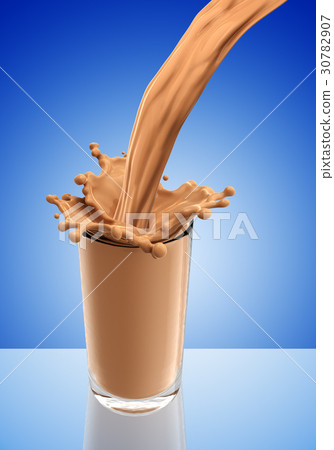 Splash of chocolate milk from the glass 30782907