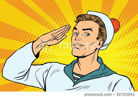beautiful sailor salutes, the marine profession 30783042