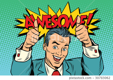 awesome businessman two like gesture, thumb up 30783062