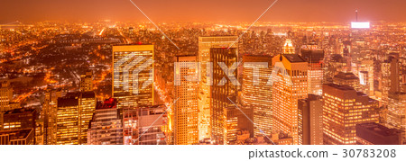View of New York Manhattan during sunset hours View of New York Manhattan during sunset hours 30783208