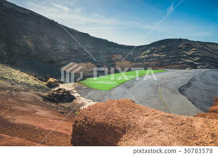 Green Lagoon at El Golfo, Lanzarote Island, Spain Green Lagoon at El Golfo, Lanzarote Island, Spain 30783578