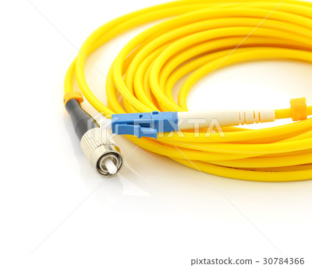 Fiber optic cable on white background Fiber optic cable on white background 30784366