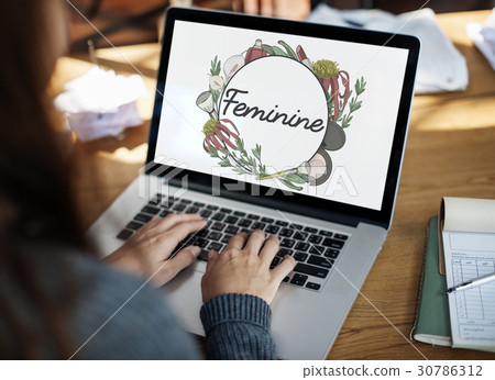 Feminine Female Grace Floral Frame 30786312