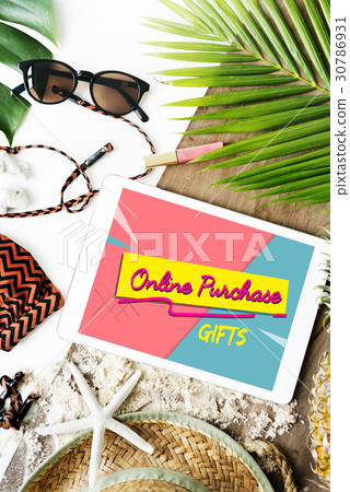 Online Shopping Cart E-Commers Concept Online Shopping Cart E-Commers Concept 30786931