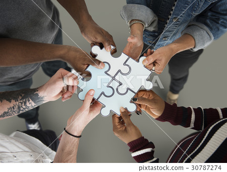 Group of people Holding Paper Jigsaw Puzzle Group of people Holding Paper Jigsaw Puzzle 30787274