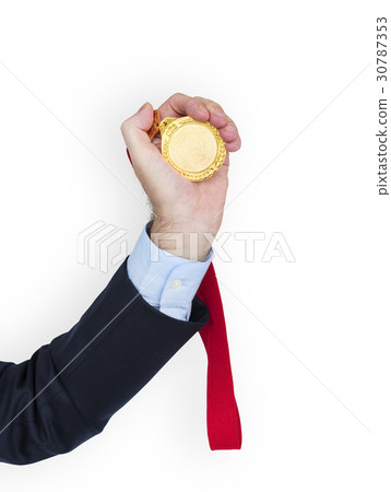 Business Attire Hand Holding Medal Business Attire Hand Holding Medal 30787353