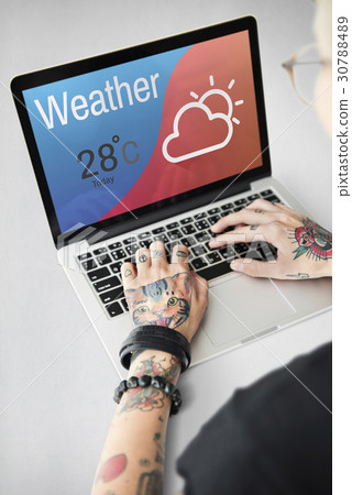 Weather Cloud Temperature Holiday Icon Weather Cloud Temperature Holiday Icon 30788489
