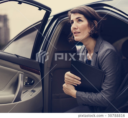 Businesswoman Corporate Taxi Transport Service Businesswoman Corporate Taxi Transport Service 30788816