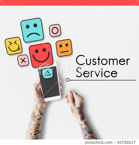 Customer evaluation feedback smiley emoticons 30788817