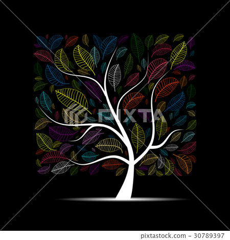 Colorful art tree for your design - Stock Illustration [30789397] - PIXTA