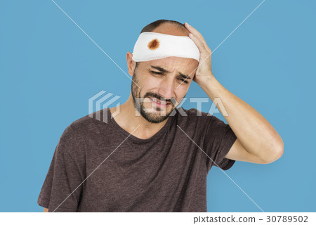 Male Stress Trouble Unhappy Problem Concept Male Stress Trouble Unhappy Problem Concept 30789502