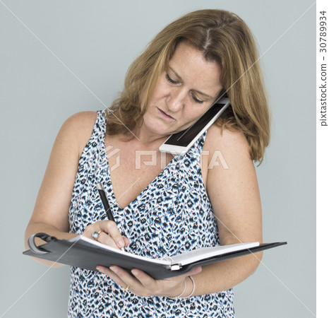 Casual Caucasian Woman Busy Work 30789934