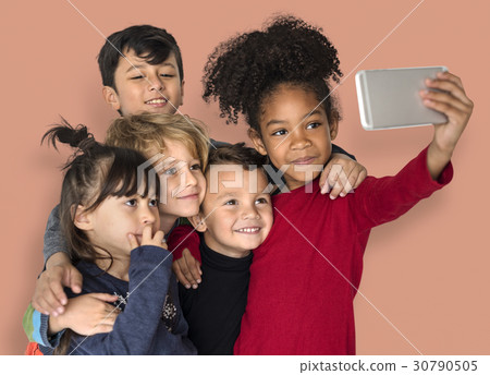 Little Children Taking Group Wefie Little Children Taking Group Wefie 30790505