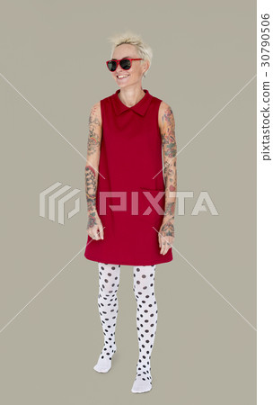 Caucasian Blonde Woman Sunglasses Hipster Caucasian Blonde Woman Sunglasses Hipster 30790506
