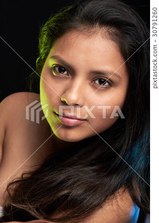 young woman with long hair young woman with long hair 30791260