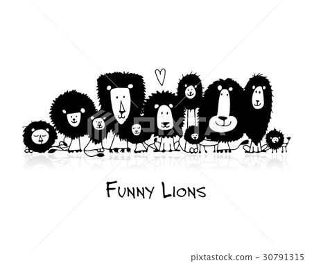 Funny lions, sketch for your design 30791315