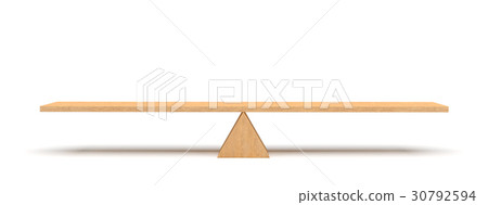 3d rendering of a wooden plank balancing on a 30792594